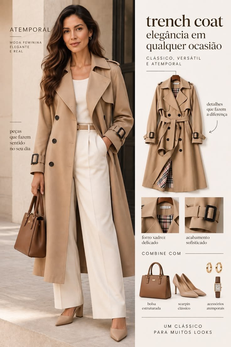 Trench Coat Bege: Como Escolher, Usar e Combinar